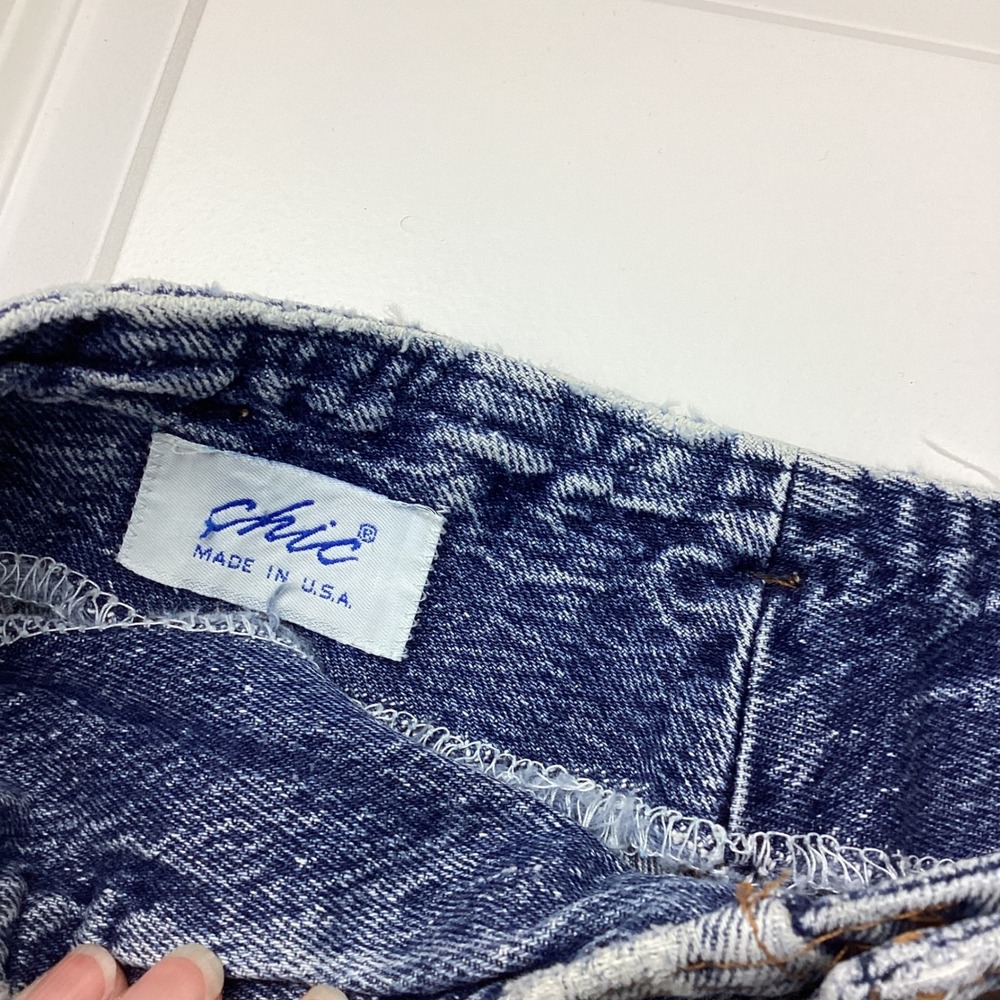 Vintage Chic High Waisted Acid Wash Pleated Jeans Made USA Blue Size 16 Petite - Picture 4 of 12
